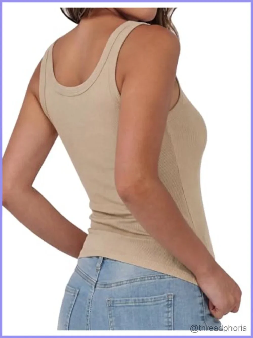 Square Neck Ribbed Tank Tops with Built in Bra 2 Pack Sleeveless Fitted Casual